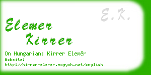 elemer kirrer business card