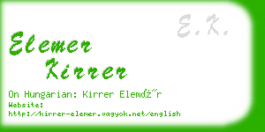 elemer kirrer business card